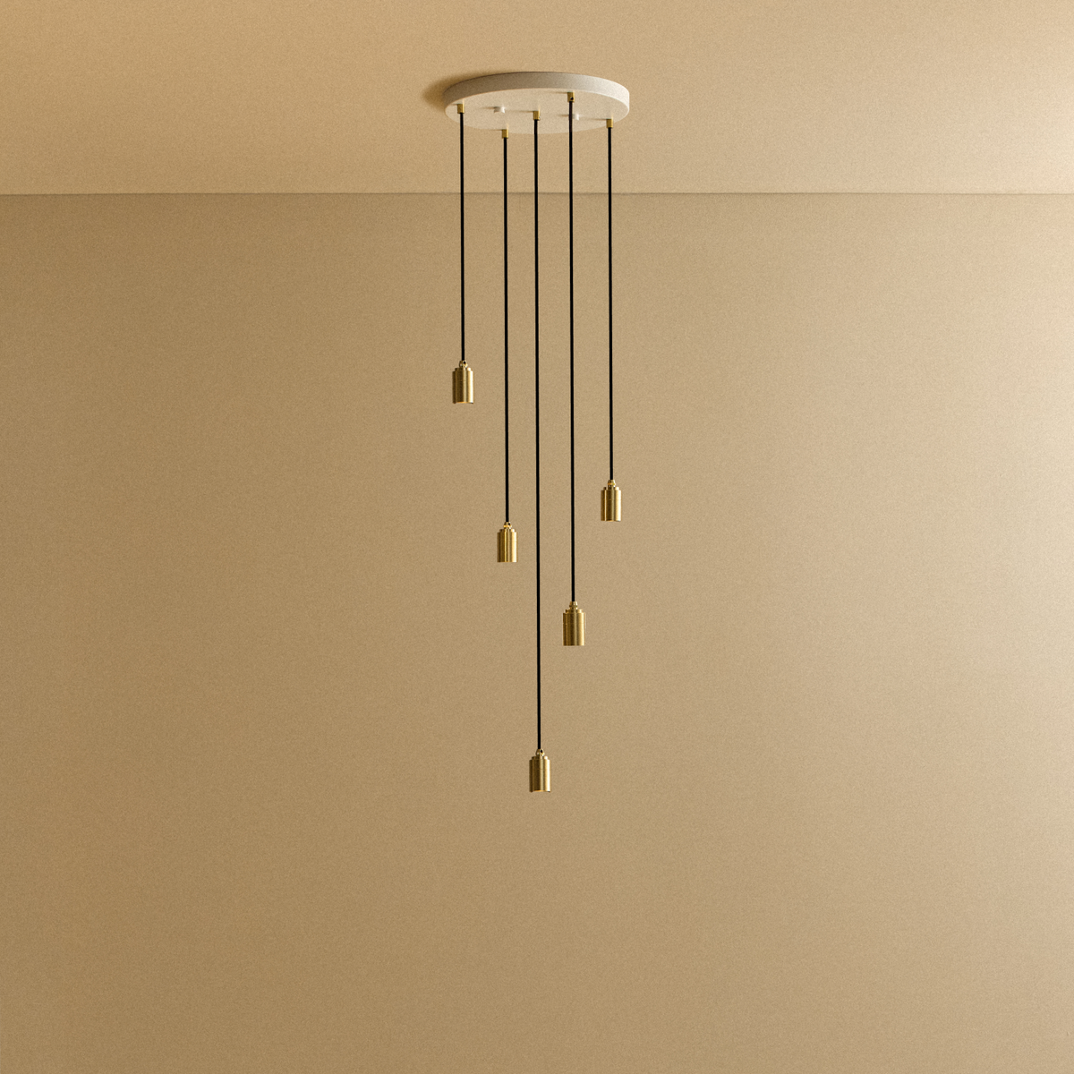 Five Pendant in Brass