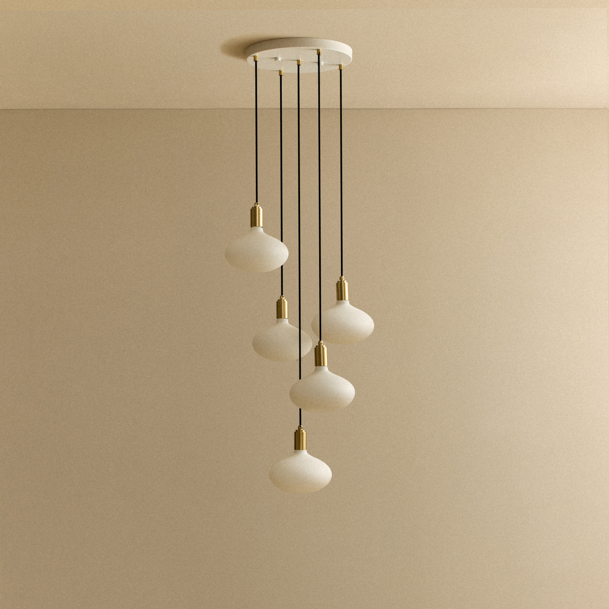 Five Pendant in Brass + Oval II