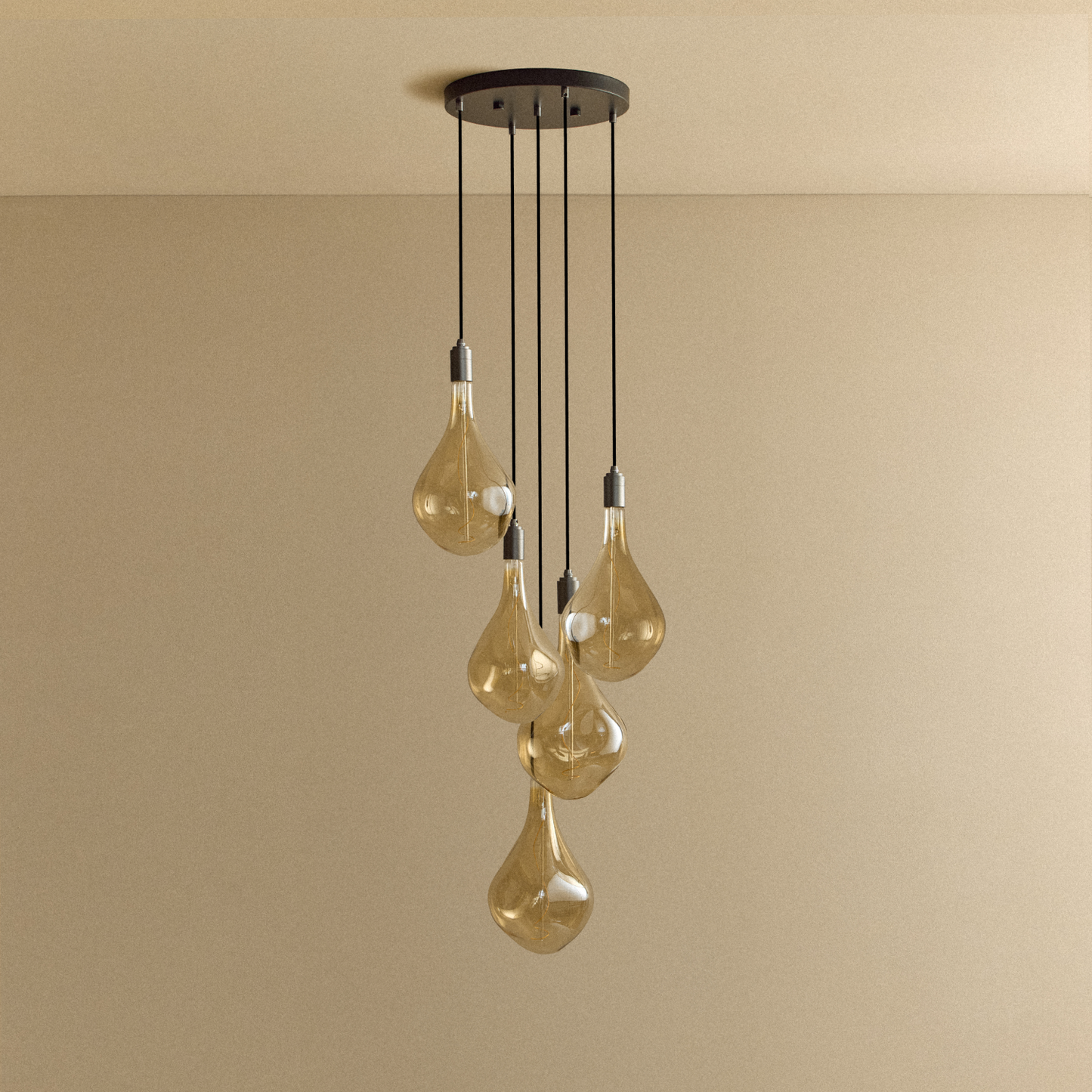 Five Pendant in Graphite + Voronoi III