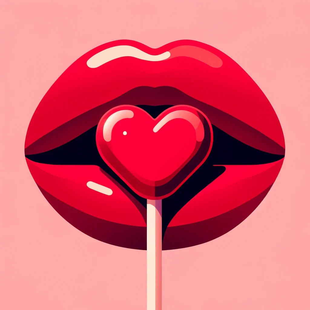 Flat Illustration Red Lips Canvas