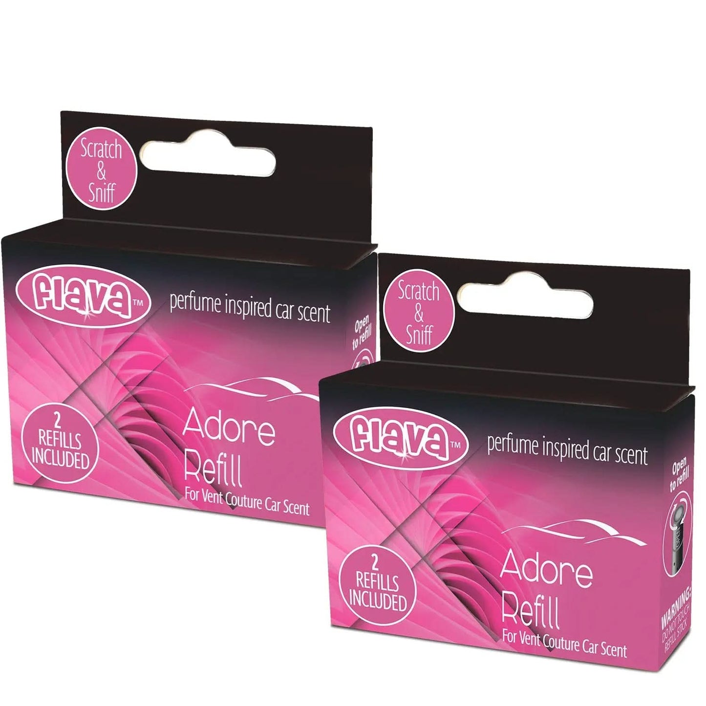 Flava Couture 2 Pack Refill Stick For Refillable Vent Car Air Fresheners - Adore
