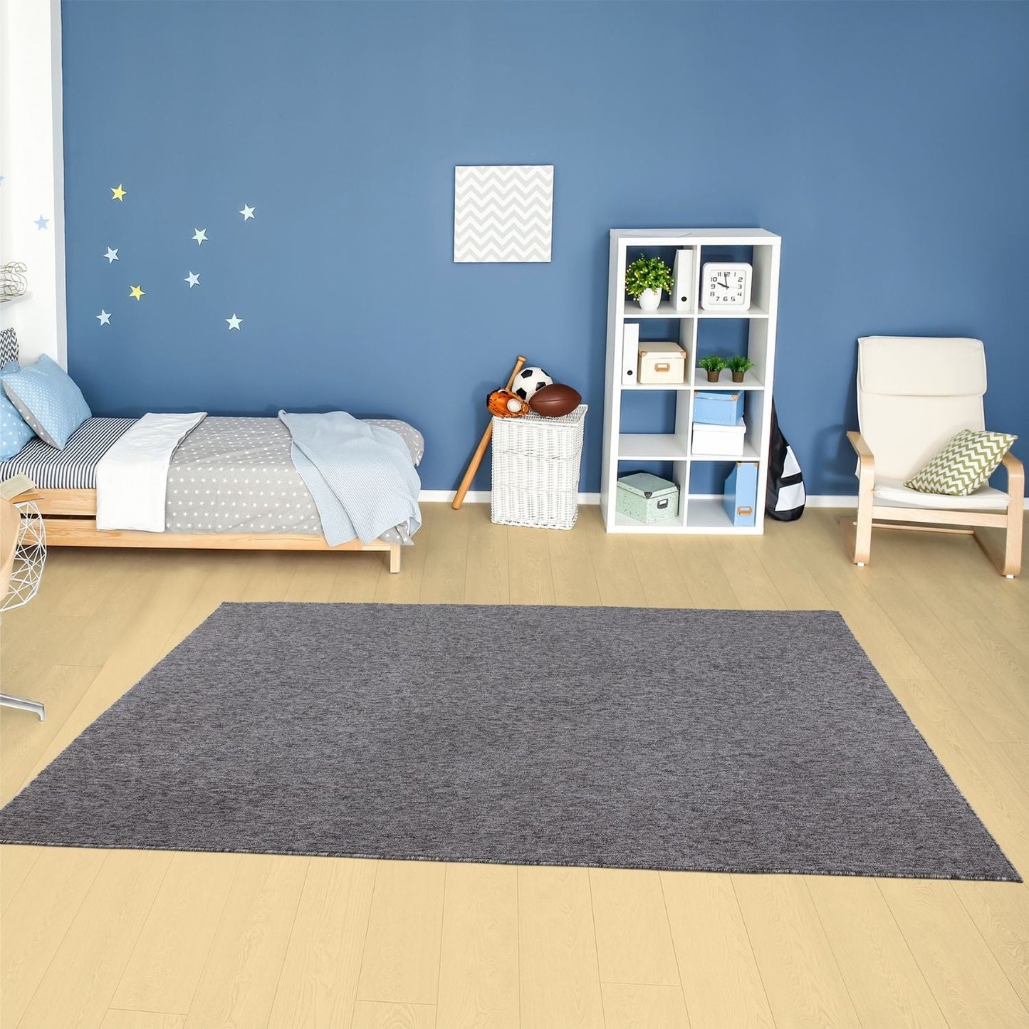 Flex Grey Low Pile Solid Rug
