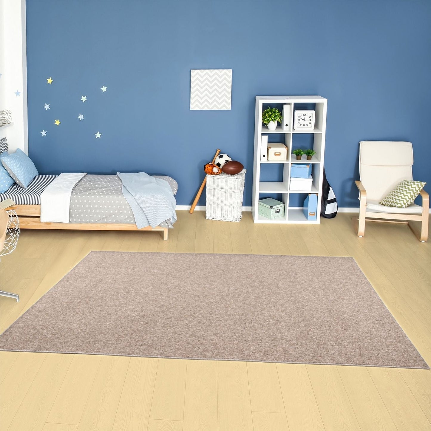 Flex Beige Low Pile Solid Rug