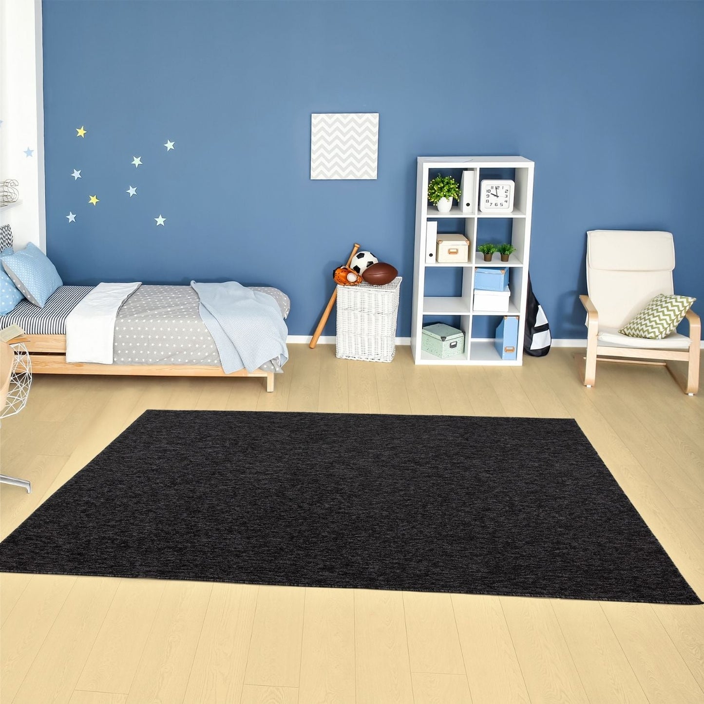 Flex Dark Grey Low Pile Solid  Rug