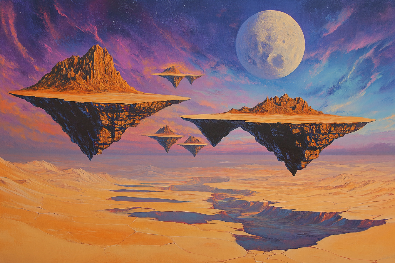Floating Desert Moon Canvas