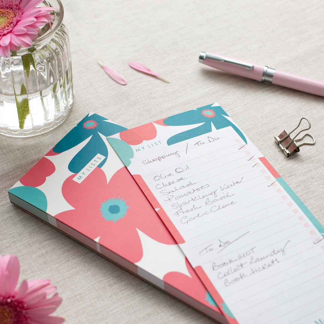 Matilda Myres | Slim List Pad with Magnetic Strip | Floral