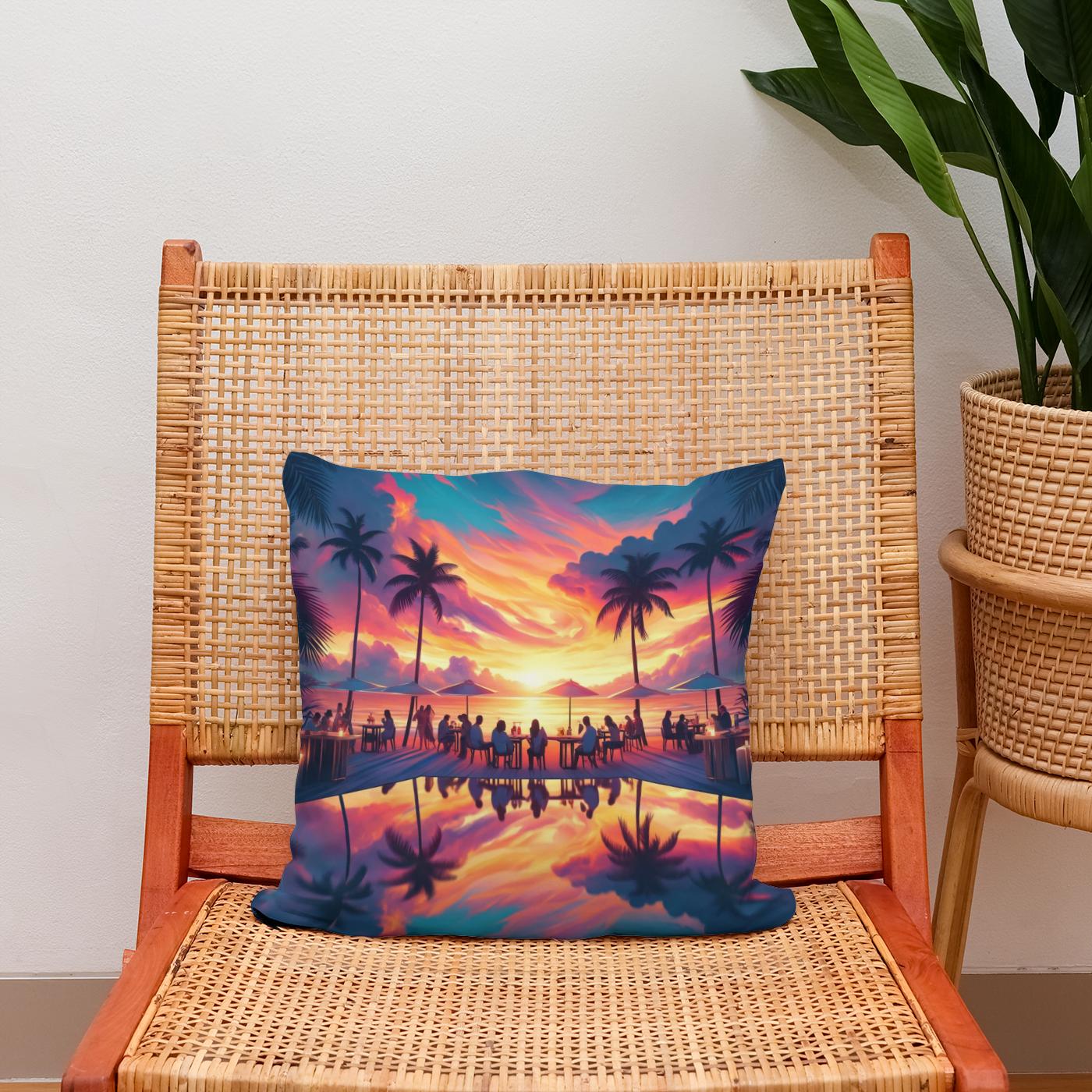 Summer Beach Bar Bliss Cotton Cushion