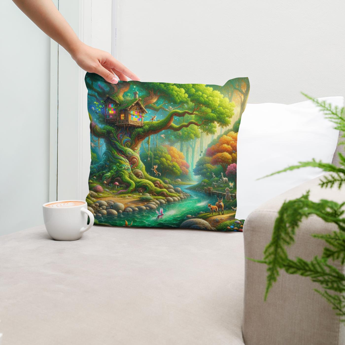 Enchanted Nature's Playground Cotton Cushion