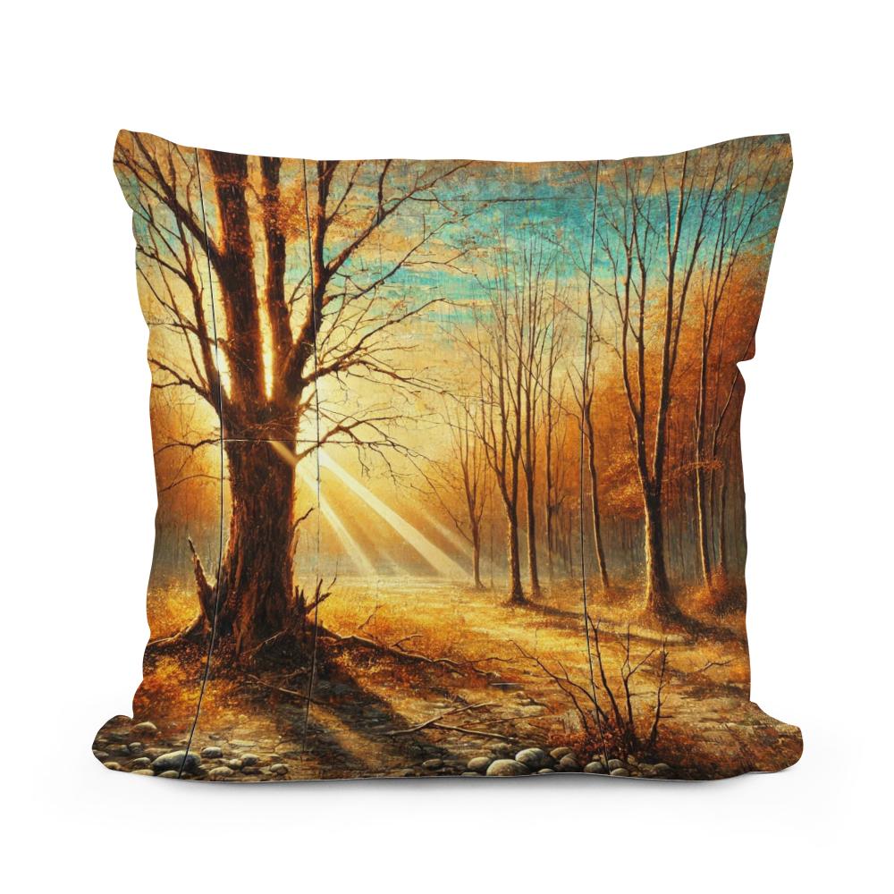 Rustic Autumn Glow Cotton Cushion