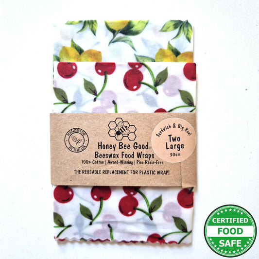 Honey Bee Good Set of 2 Large Handmade Beeswax Wraps | Italian Kitchen