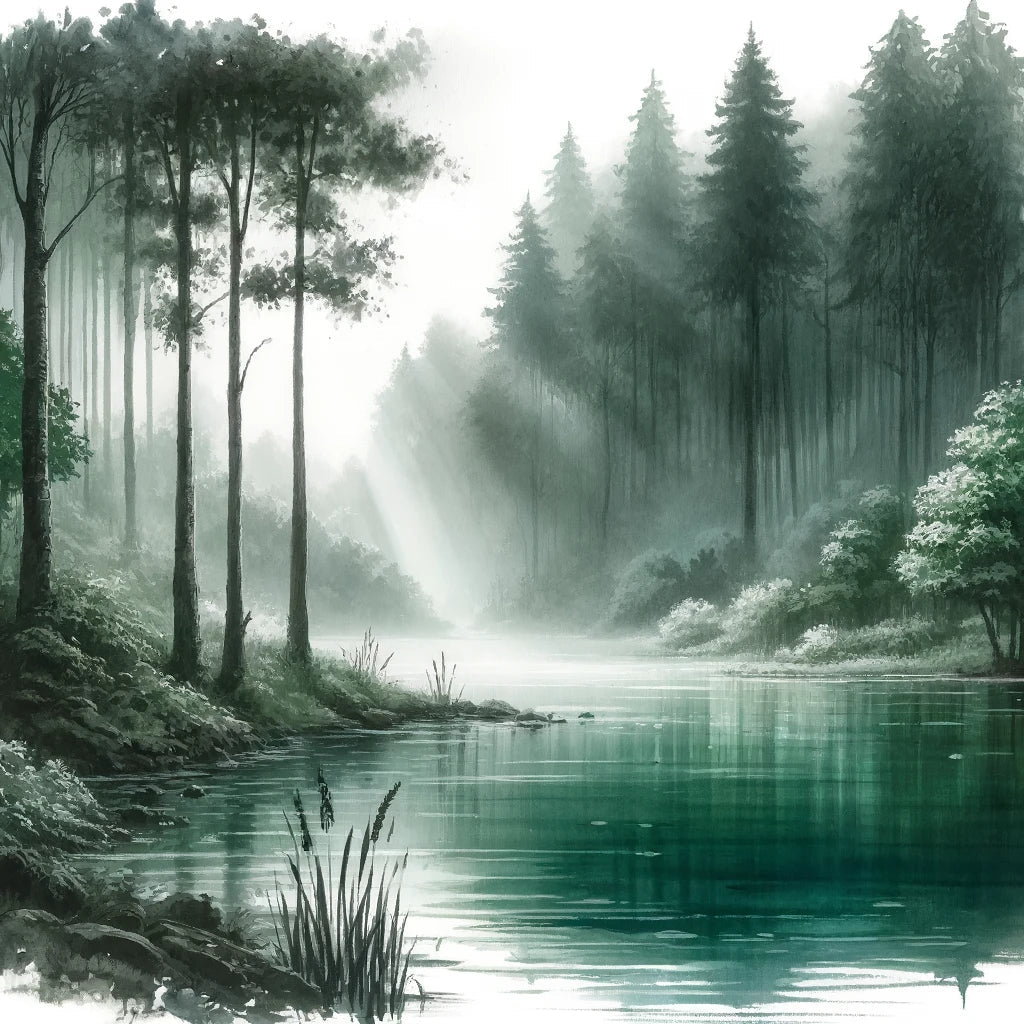 Forest Lake Tranquility Canvas
