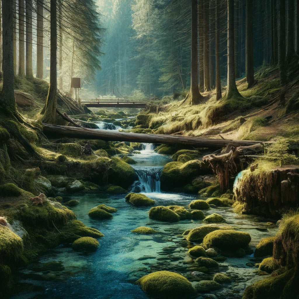 Forest Stream Serenity Canvas