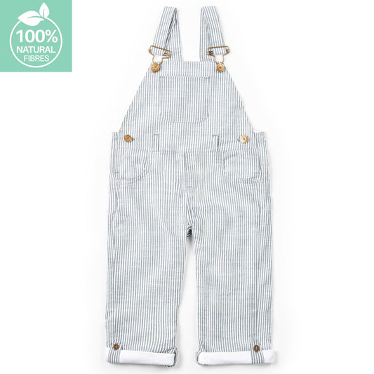 Forest Green Seersucker Dungarees