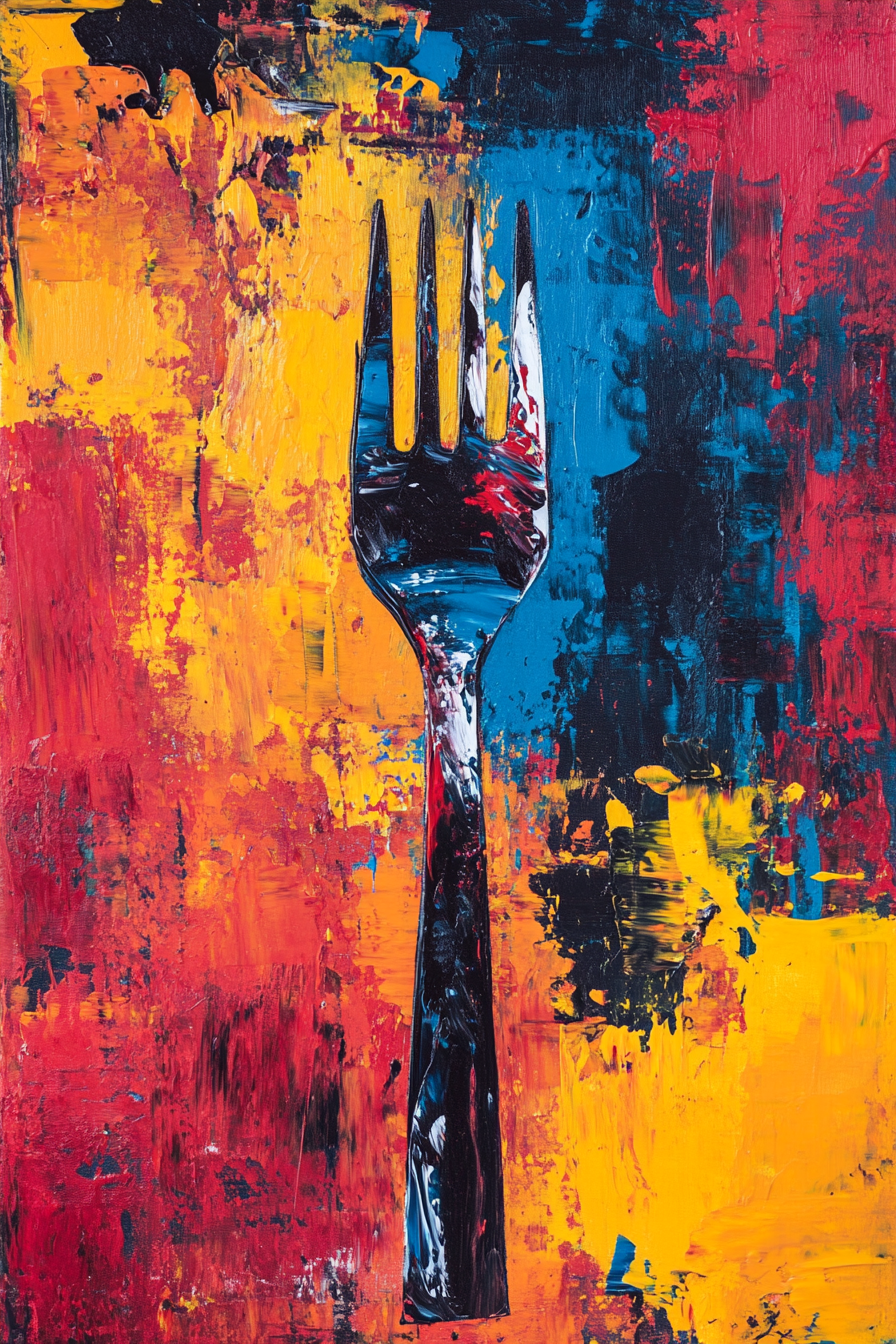 Fork in Colour Canvas