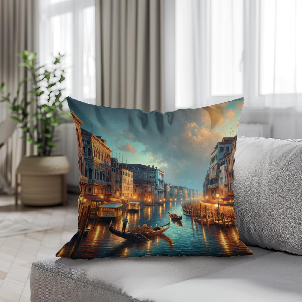 Venetian Evening Serenade Cotton Cushion