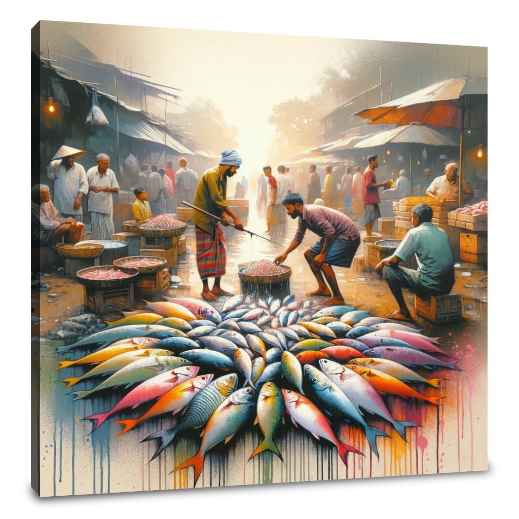 Bengal Market Morning Canvas