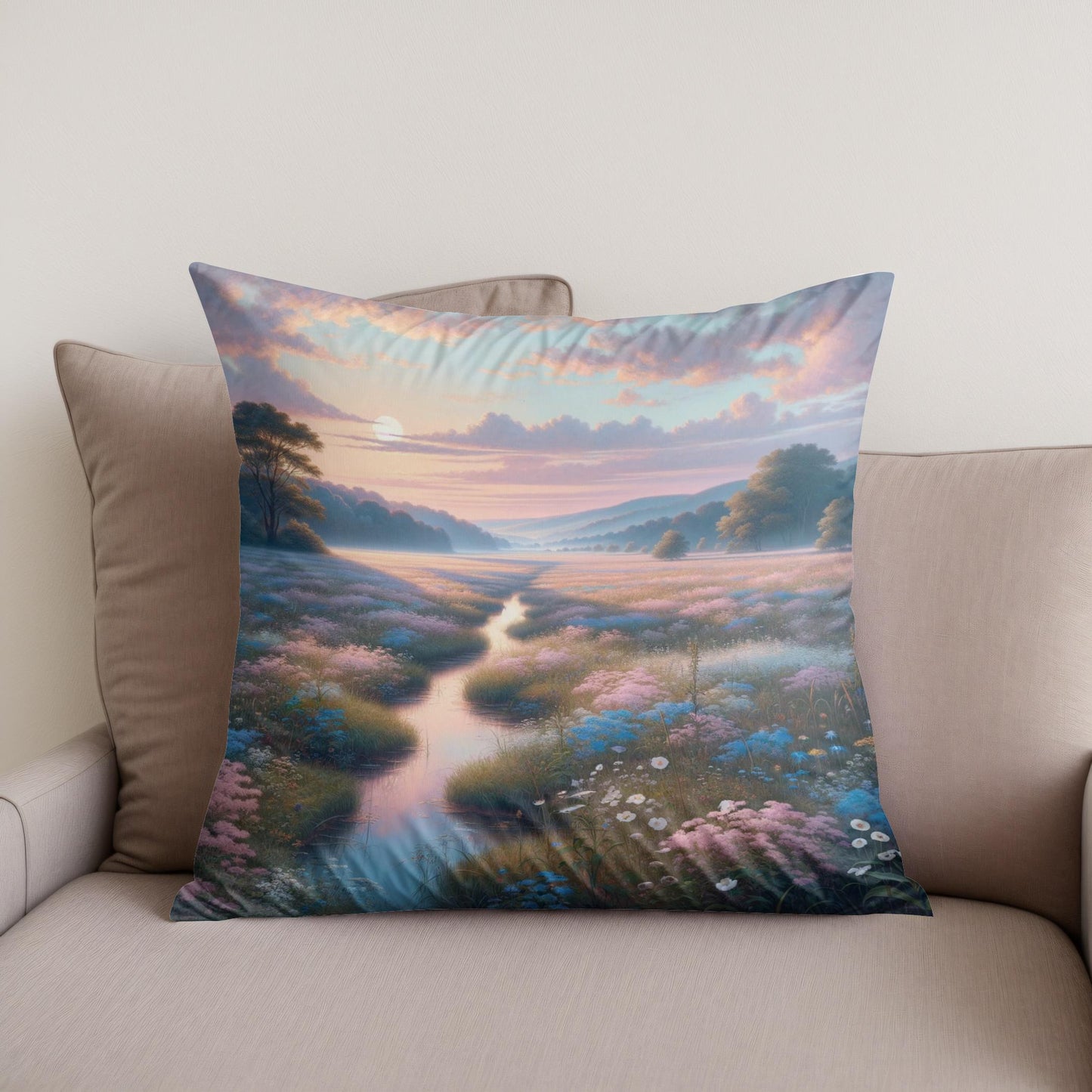 Meadow Mural Cotton Cushion