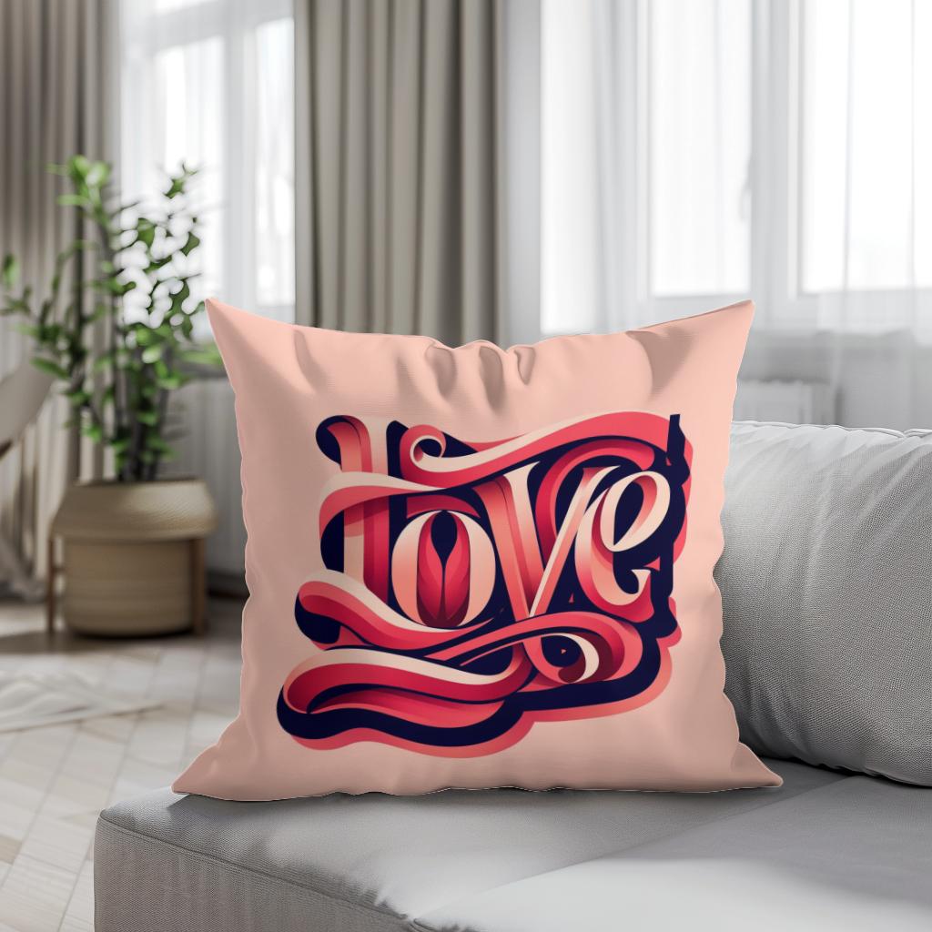Typography Love Cotton Cushion