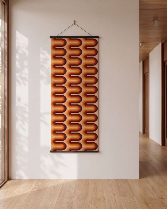 Retro wiggle stripe Tapestry
