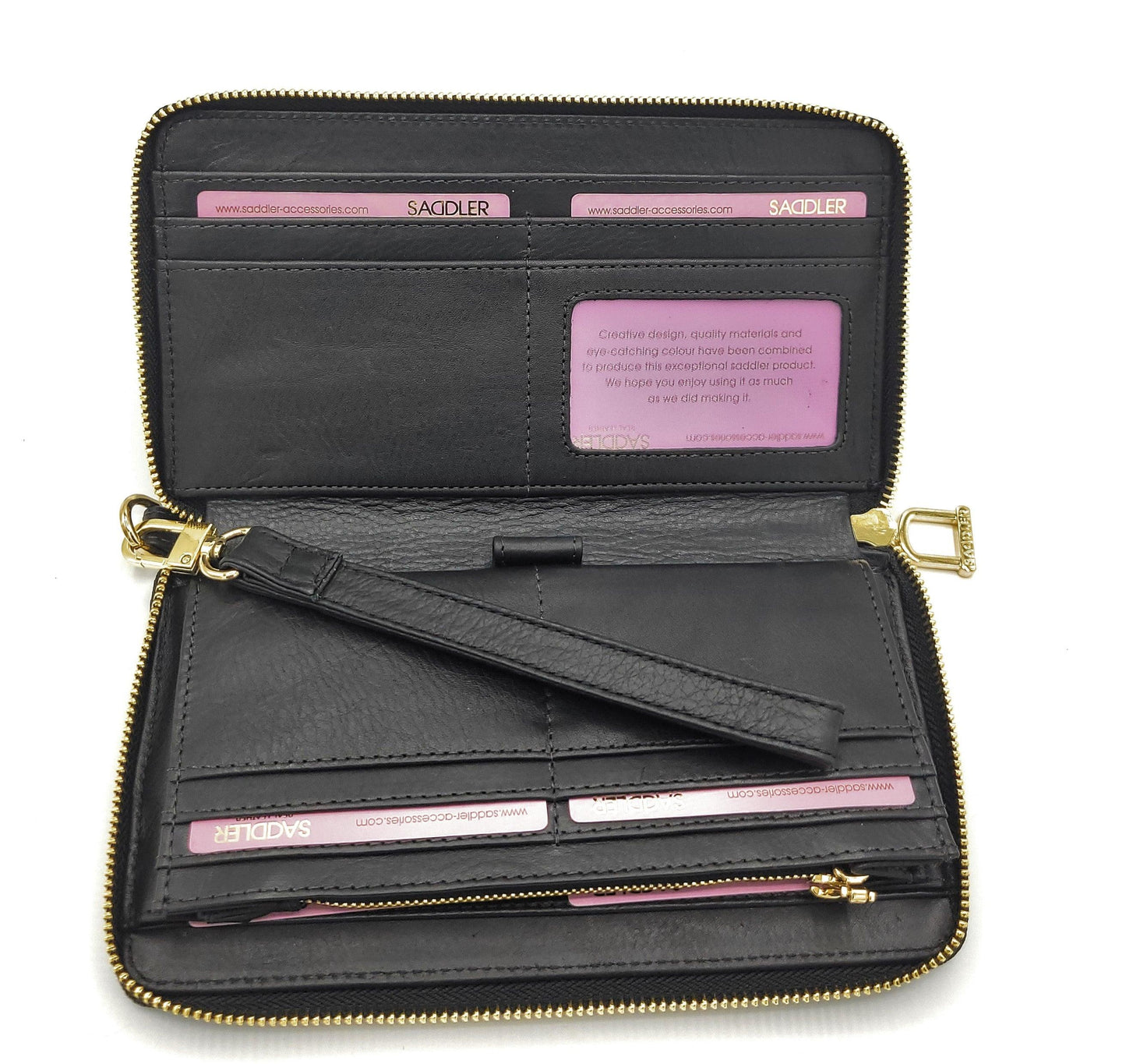 SADDLER FREYA Real Leather Designer RFID Purse & Phone Holder with Strap | Gift Boxed