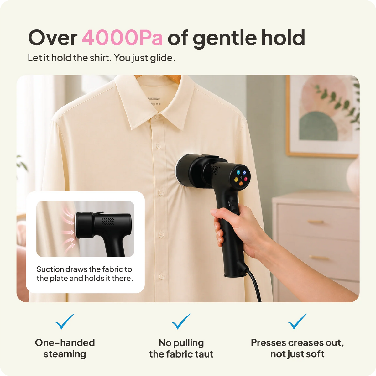f20 Handheld Clothes Steamer Pro with Suction
