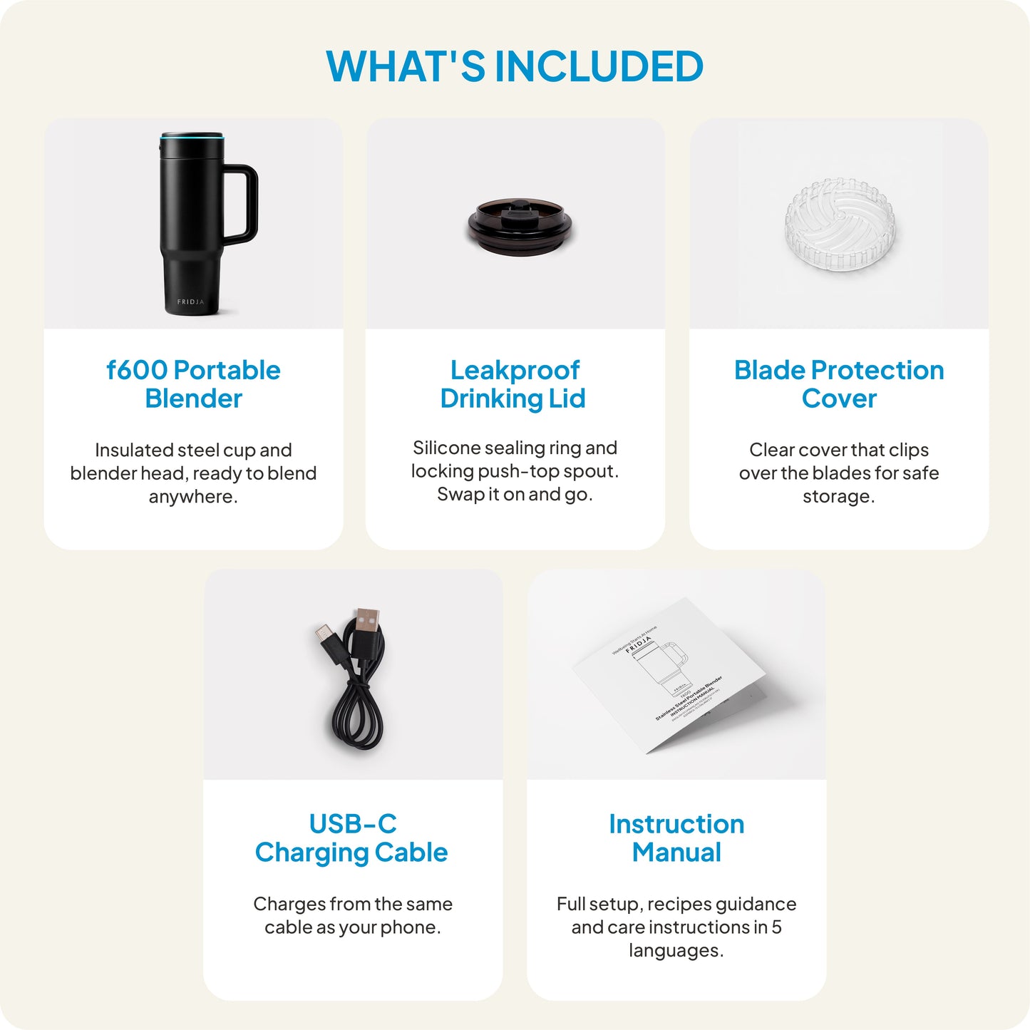 f600 Stainless Steel Portable Blender