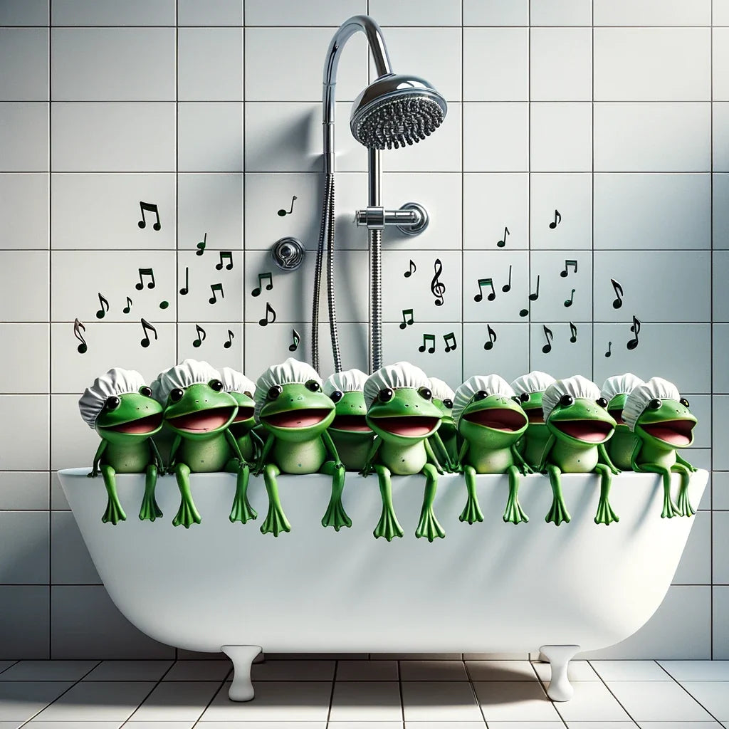 Frog Choir in the Shower Canvas