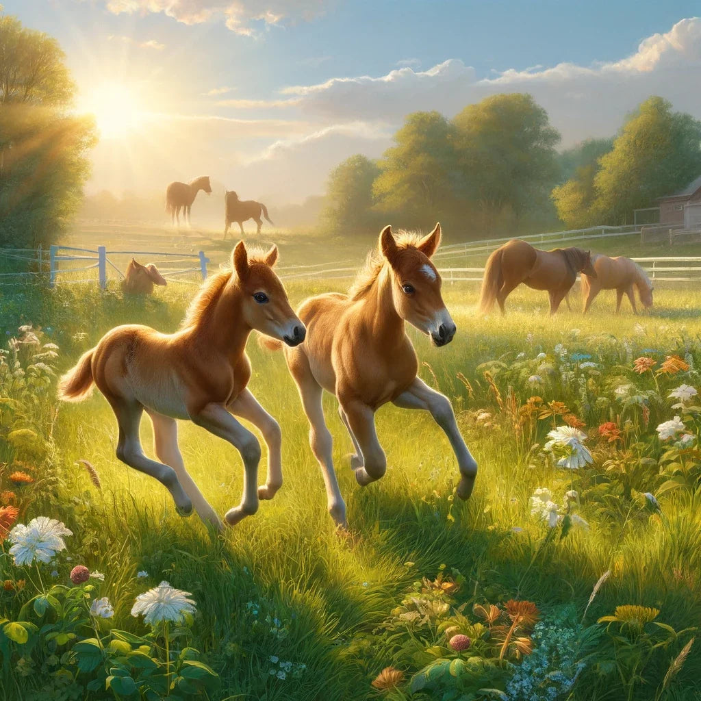 Frolicking Foals Canvas