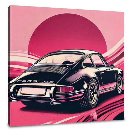 Modern Black Porsche Canvas