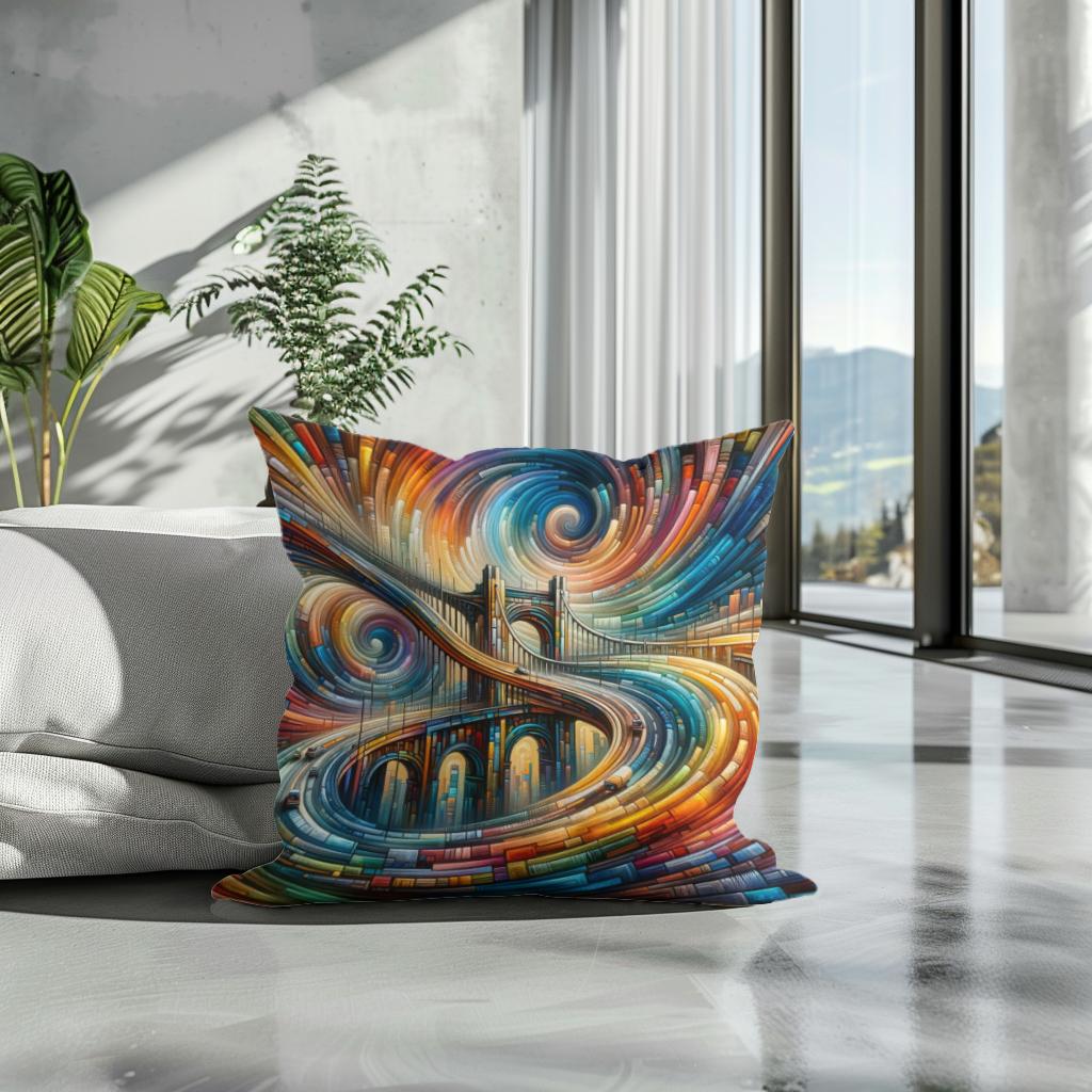 Timeless Bridge Spectrum Cotton Cushion