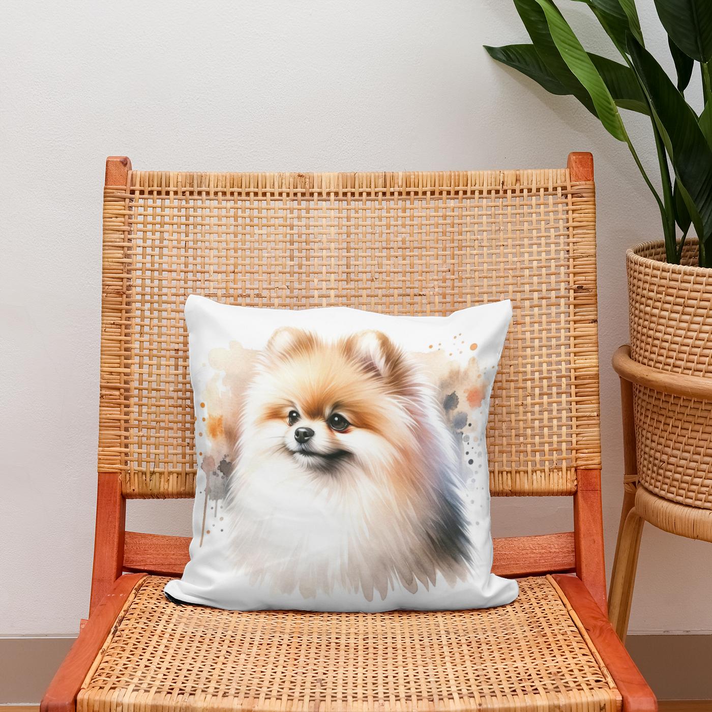 Pomeranian Elegance Cotton Cushion
