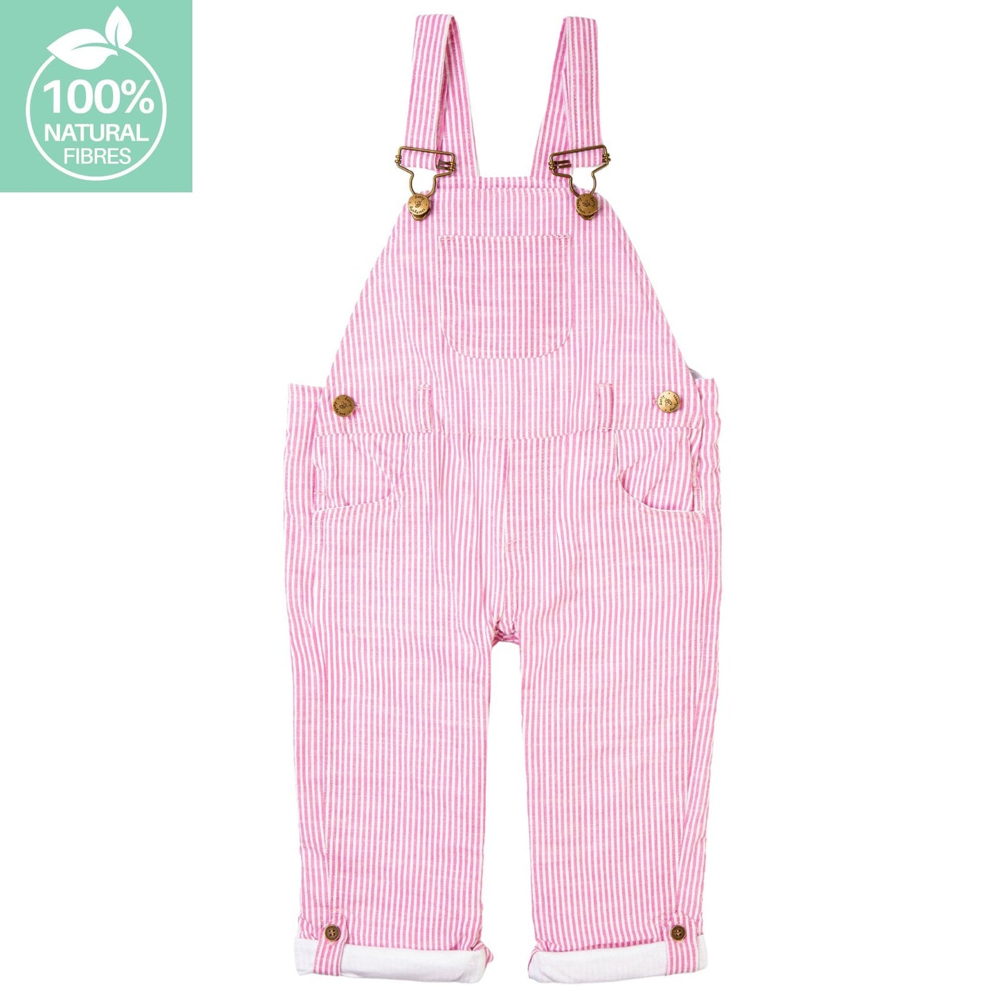 Fuchsia Seersucker Dungarees