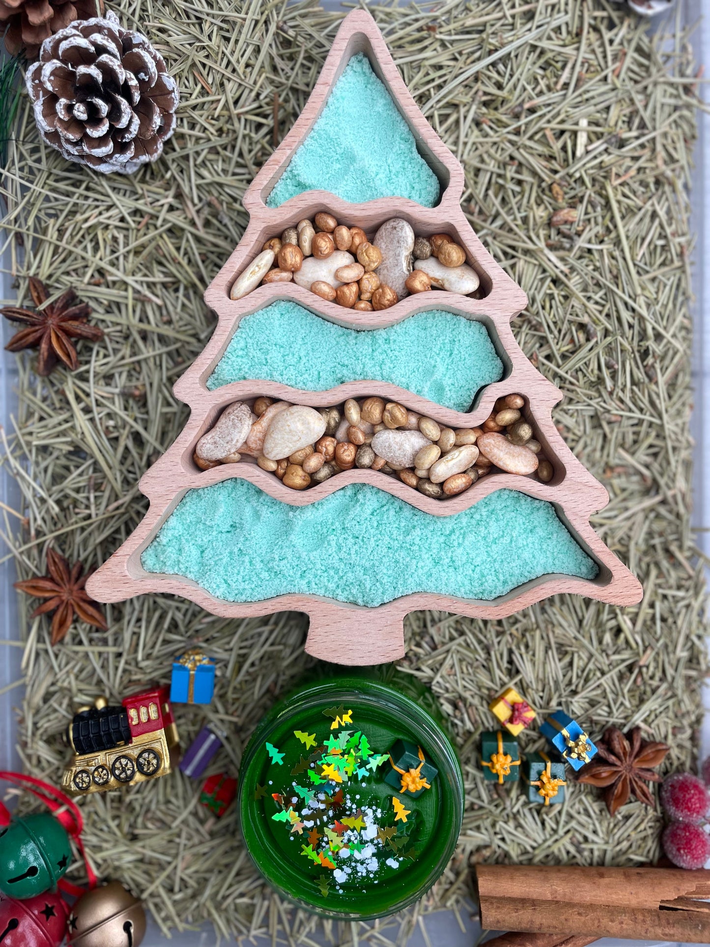 Christmas Tree Sensory Tray