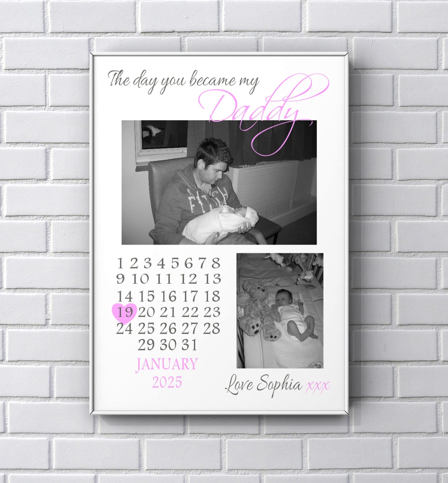 Personalised 1st Father’s Day - Photo Print Gift - The day you became my Daddy