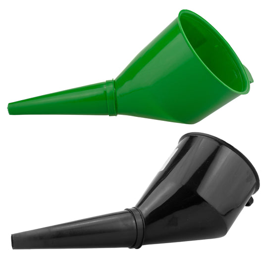 Angled Car Fuel Funnels with Filter (Black & Green)