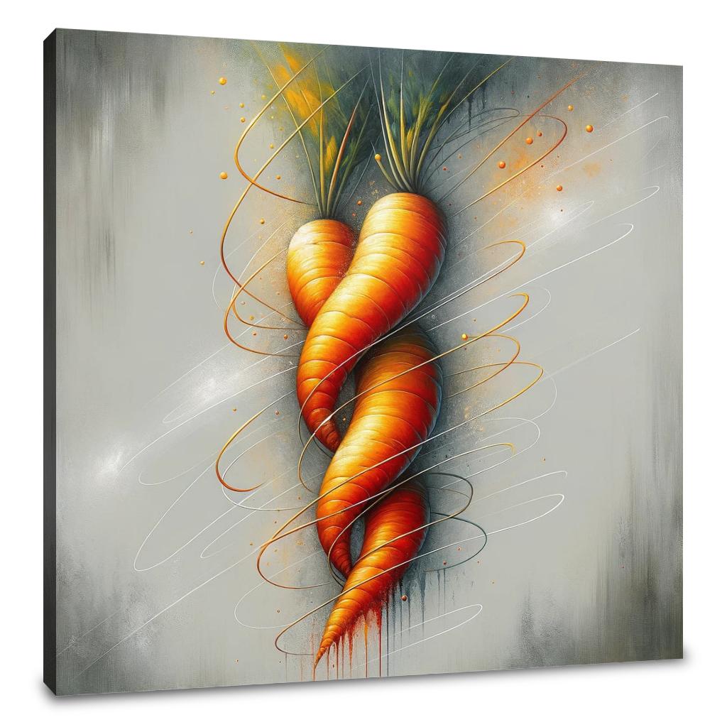Whimsical Carrot Swirl Canvas
