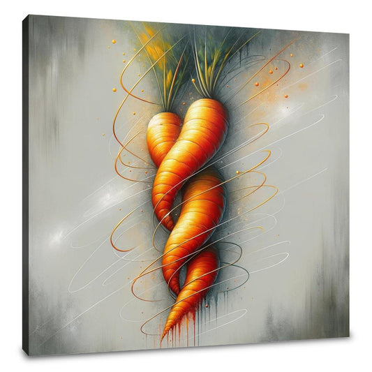 Whimsical Carrot Swirl Canvas