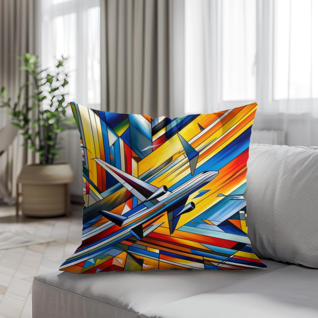 Abstract Altitudes Cotton Cushion