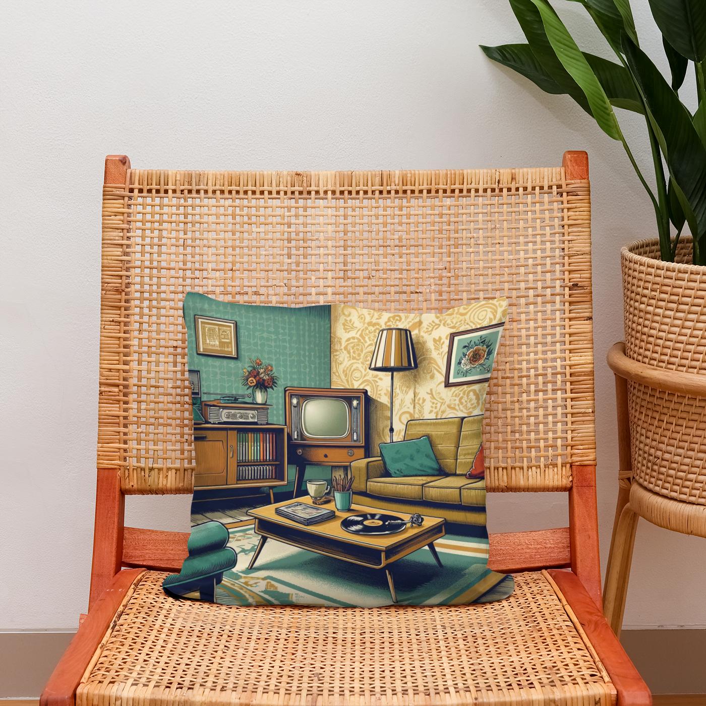 1950s Living Room Cotton Cushion