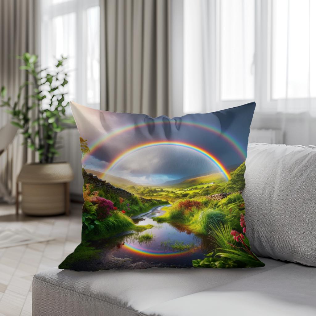 Double Rainbow Wonder Cotton Cushion
