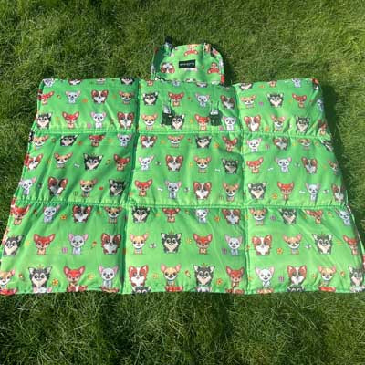 Roll and Go Signature Collection Garden Days Padded Chihuahua Print Travel Mat by My Chi and Me