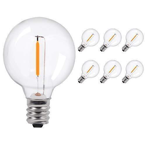 6 Pack - Solar Warm White LED Shatterproof Replacement Bulbs