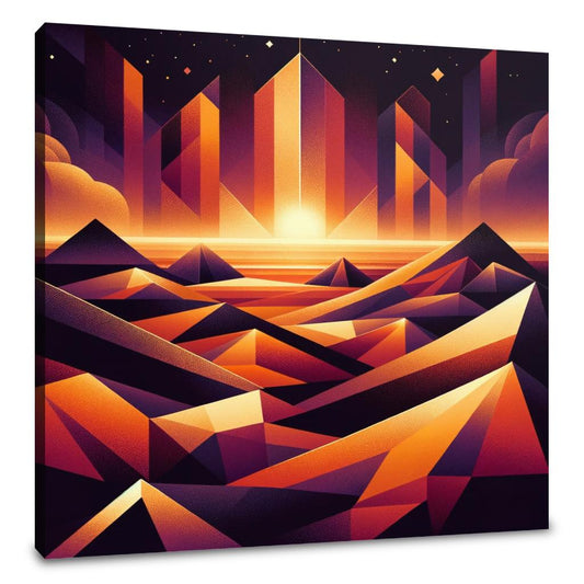 Desert Mirage: Geometric Enigma Canvas