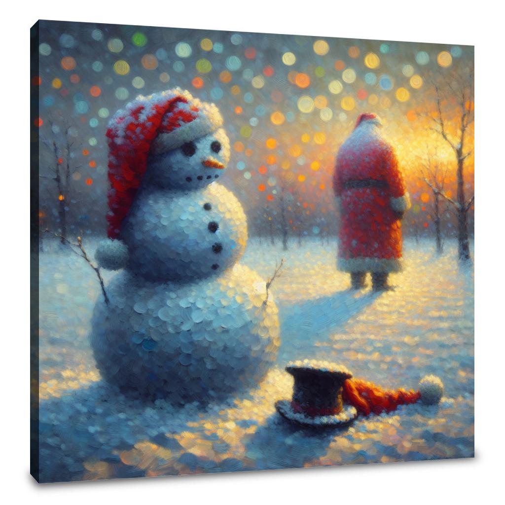 Snowman's Twilight Solitude Canvas