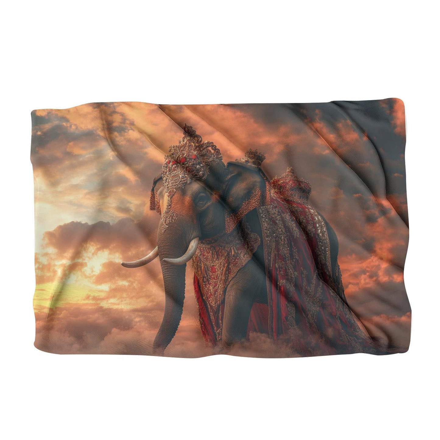 Majestic Sunset Elephant Blanket