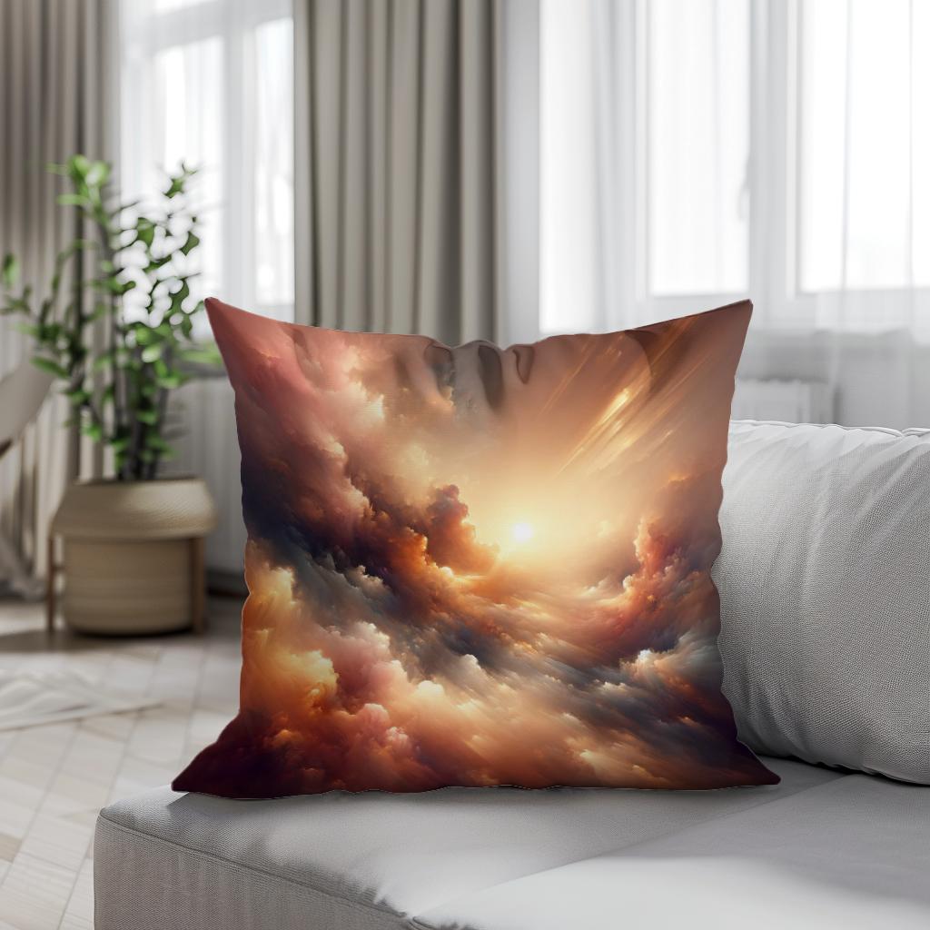 Golden Hour Serenity Cotton Cushion