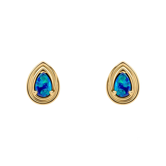 Elements Gold Opal Doublet Teardrop Stud Earrings