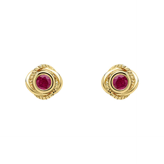 Elements Gold Fura Ruby Stud Earrings