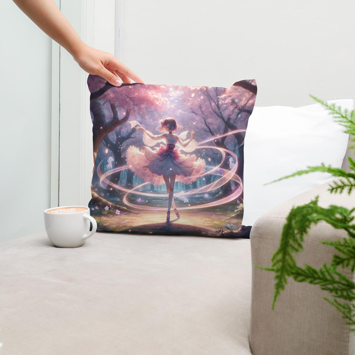 Sakura Dance Enchantment Cotton Cushion