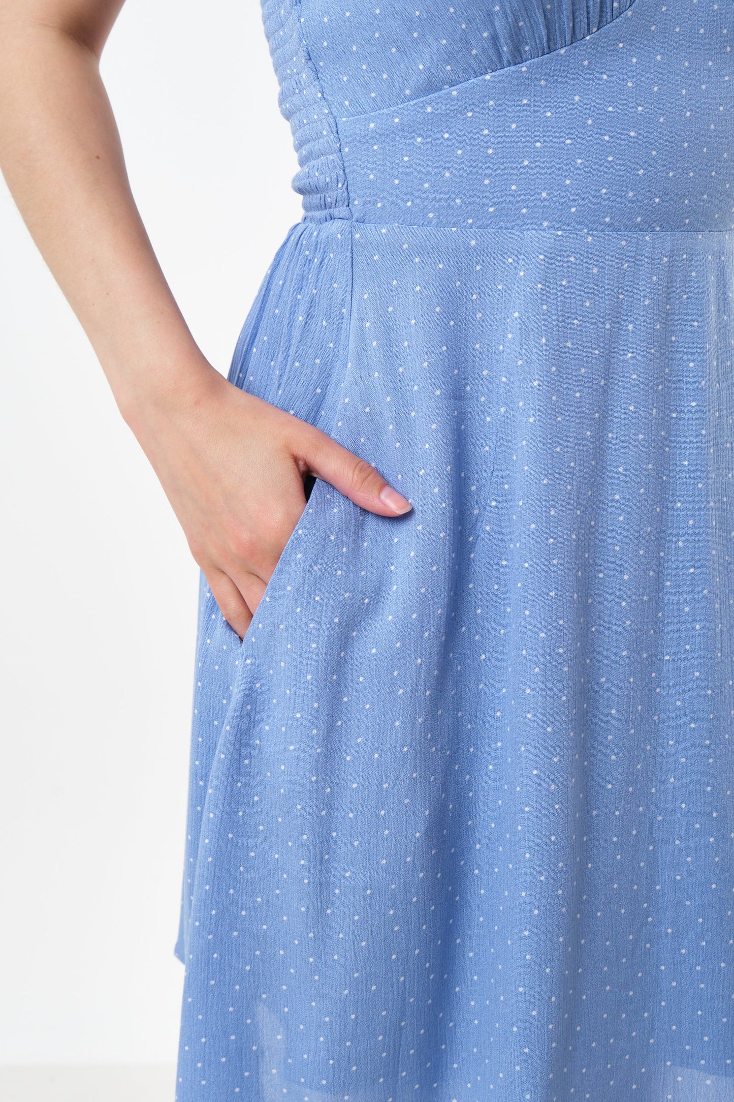 Geri Petite Dot Halter Neck Mini Dress